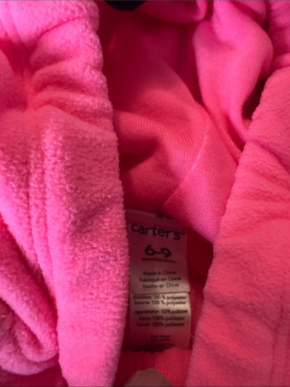 Carter’s Pink flamingo Halloween costume Tropical Bird 6-9M padded zip up baby - Picture 3 of 5